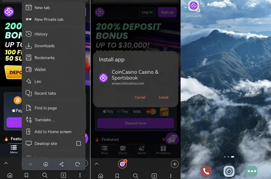 How to Access Coincasino on Android