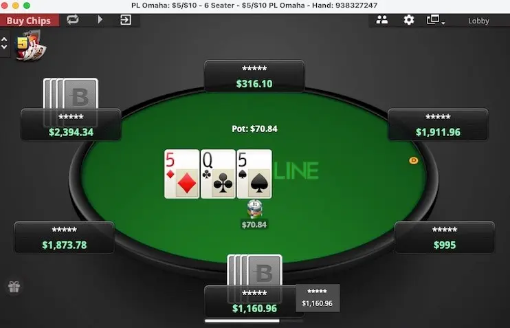 BetOnline PLO table