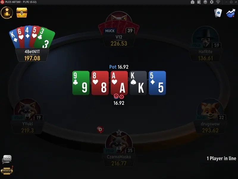 Coinpoker Plo5 стол