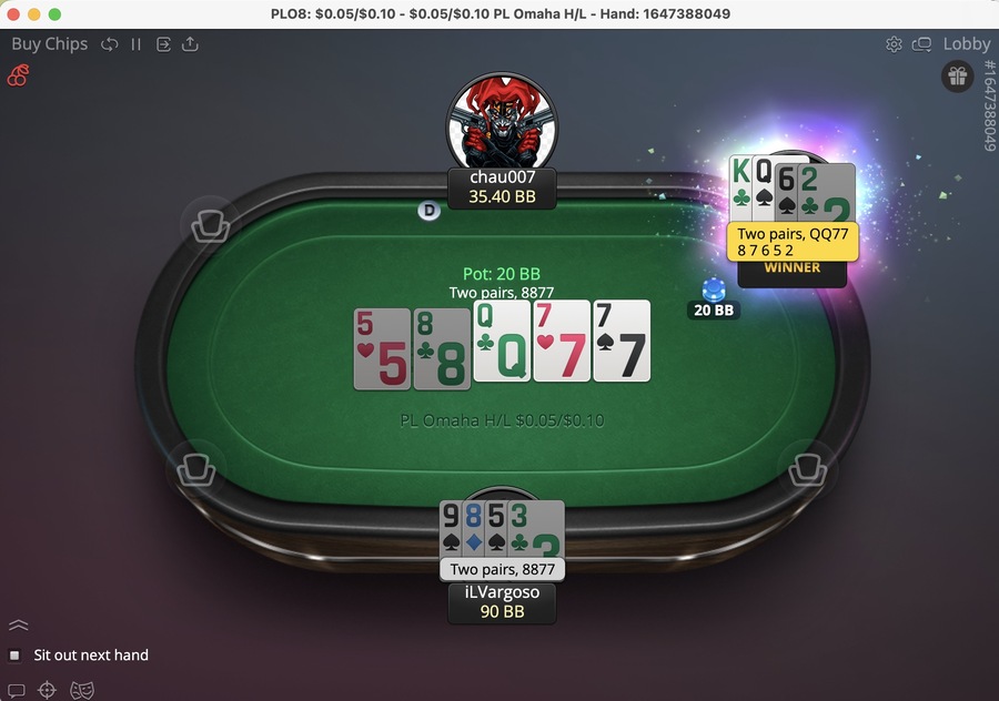 Betonline Omaha Hi Lo Table