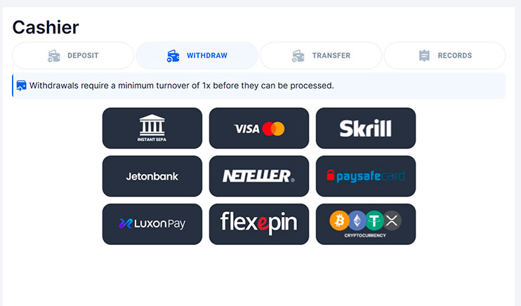 WPT Global withdrawal payment options