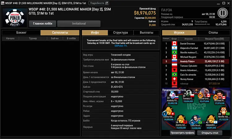 WSOP MILLIONAIRE MAKER финальный стол