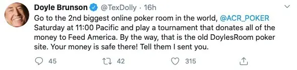 Doyle Brunson Twitter ACR