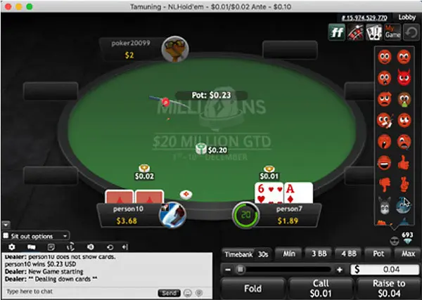 PartyPoker эмоджи