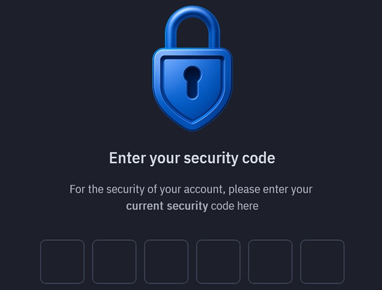 Secuirity Code for Withdrawal