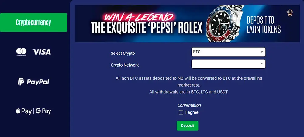 Nitrobetting Sportsbook Cashier