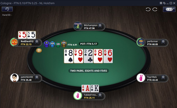 Vbet Ftn Poker стол с дефолтными настройками