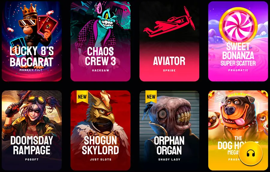 Monkey Tilt Casino Games