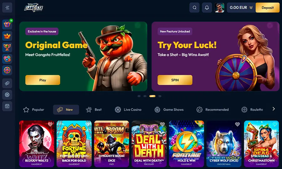 Gangsta Casino Interface User Experience