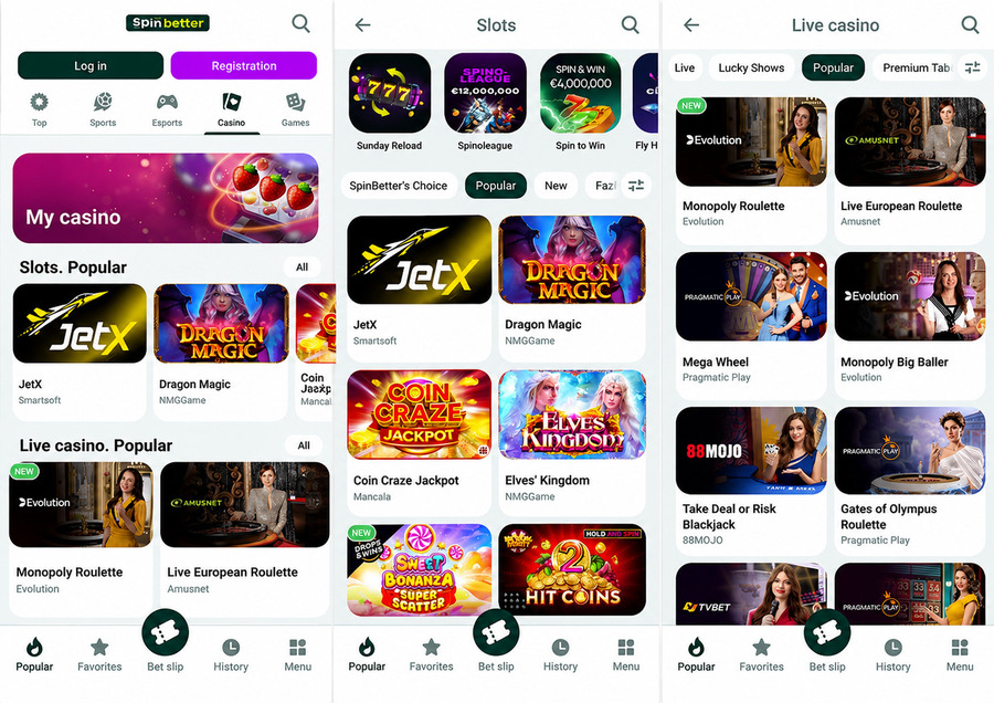 Spinbetter Mobile App
