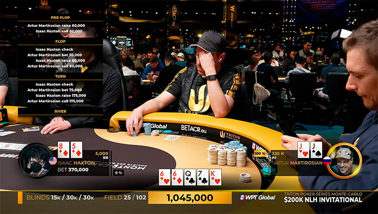 Мартиросян vs Хэкстон раздача с Triton Poker (эпизод 2)
