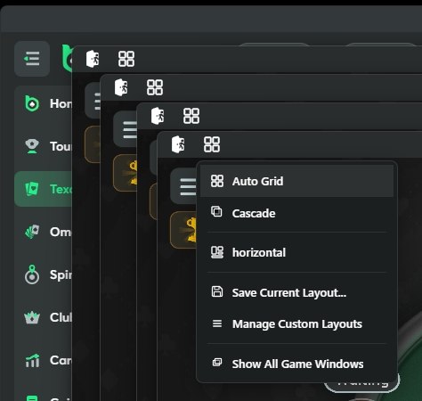 Distribución de las mesas de BCPoker