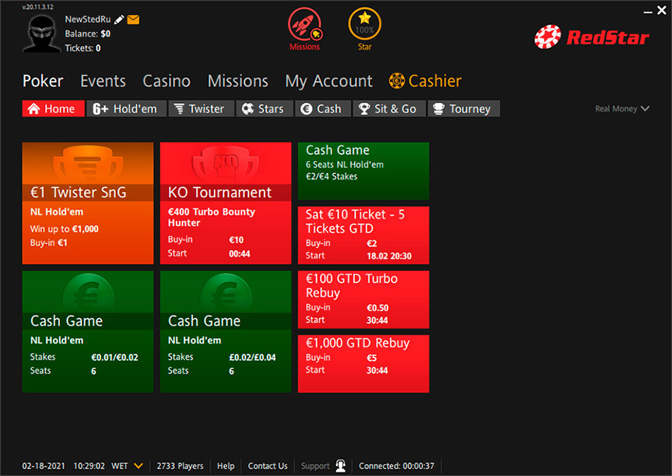 Red Star Poker Home Lobby Ru