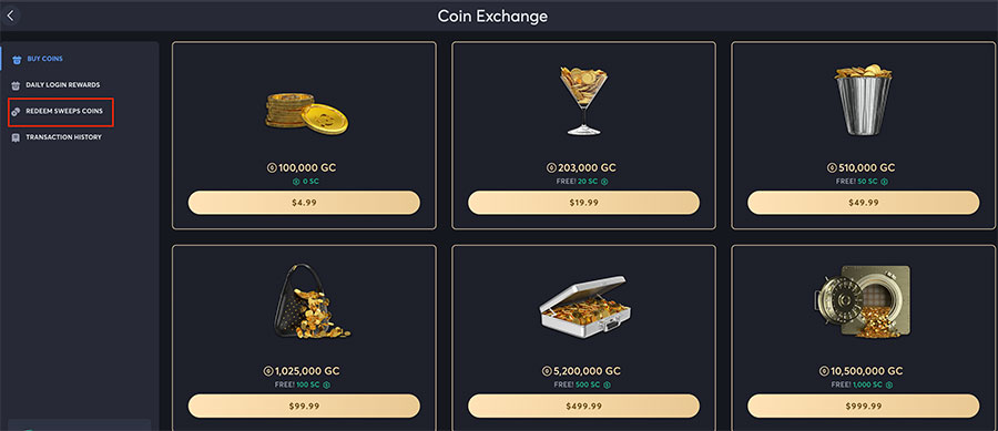 ClubWPT Gold Coin Exchange
