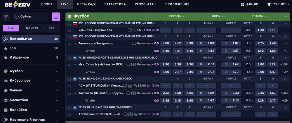 Линия БК Bettery