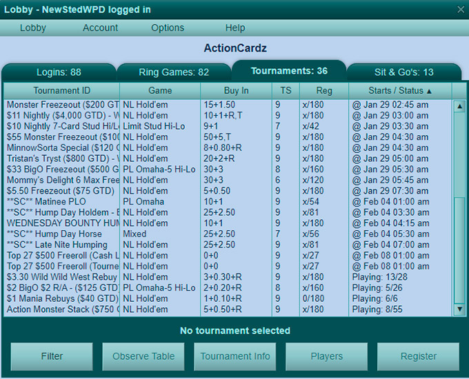 Action Cardz Poker Cash Lobby Es