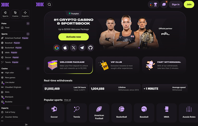 Cloudbet Website