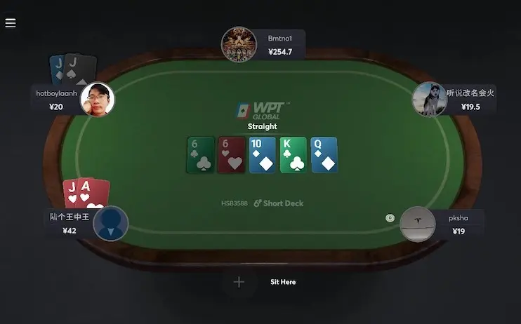 Mesa de WPT Global en divisa asiática