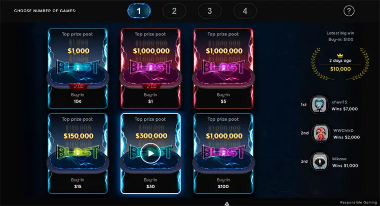 888Poker new Blast lobby