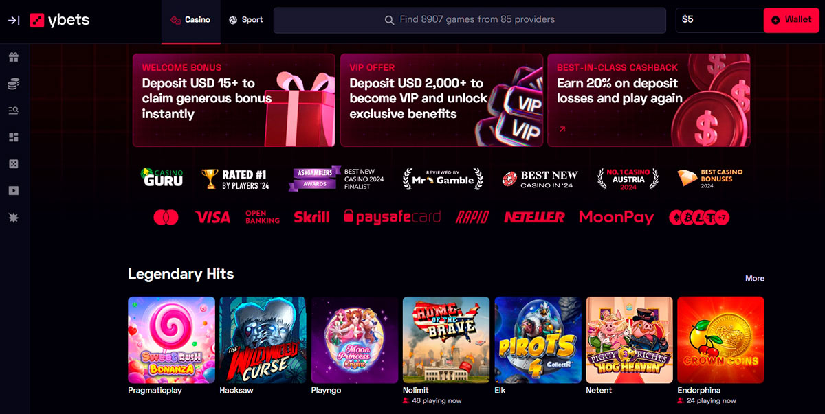 Ybets Casino Site