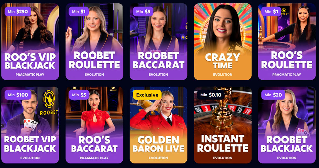 Roobet Casino Live Games