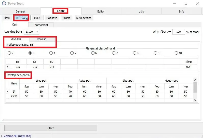 Ipoker Tools Betsizing