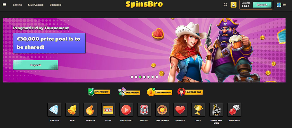 Juegos de SpinsBro Casino