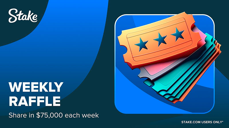 Sorteo semanal de $75,000 de Stake