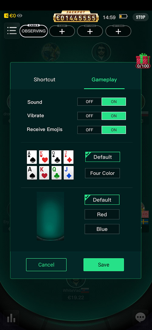 Pokio Settings Table Es