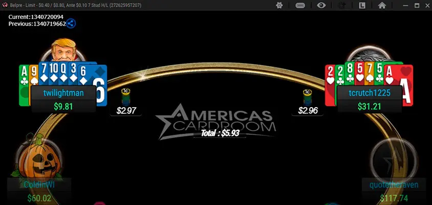7-Curd-Stud poker table on ACR
