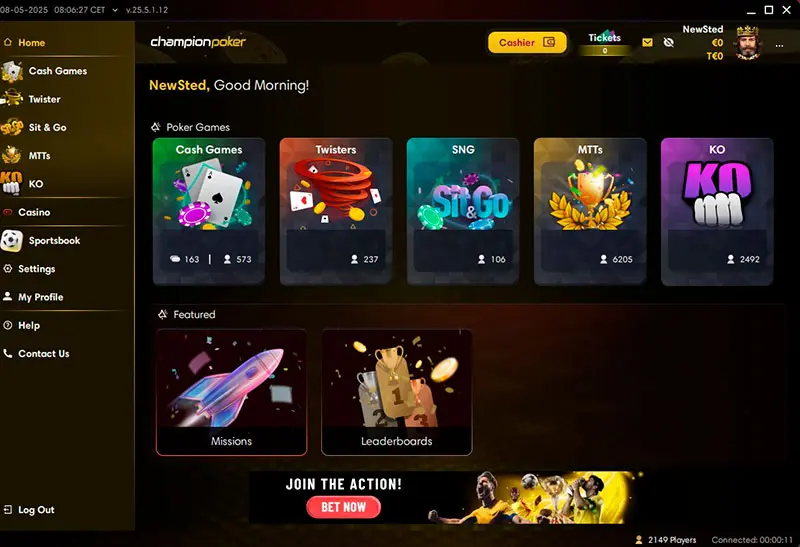 Home Lobby New Poker Client I Poker Network