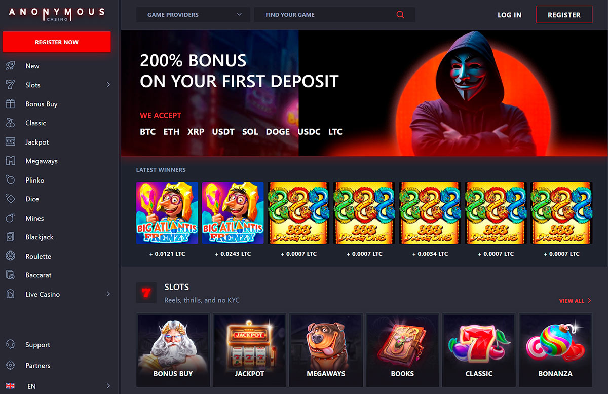 Anonymous Casino Site