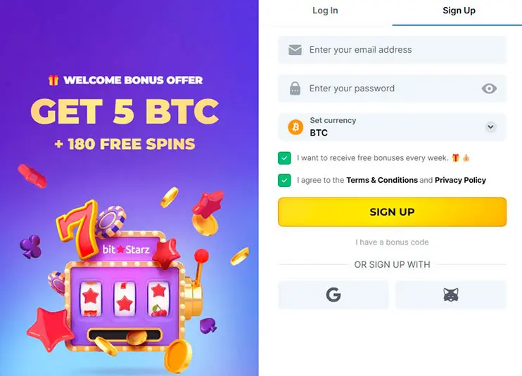 Bit Starz Casino Registration