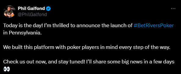 Фил Гальфонд о запуске BetRivers Poker 