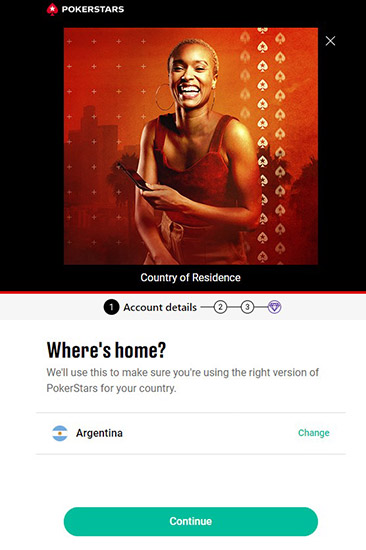 PokerStars registration form