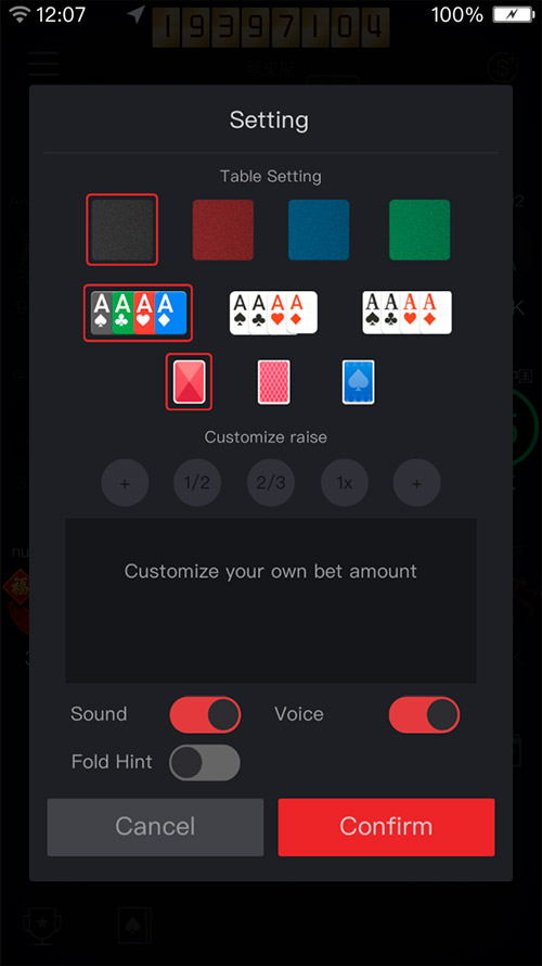 Red Dragon Poker Table Settings Es