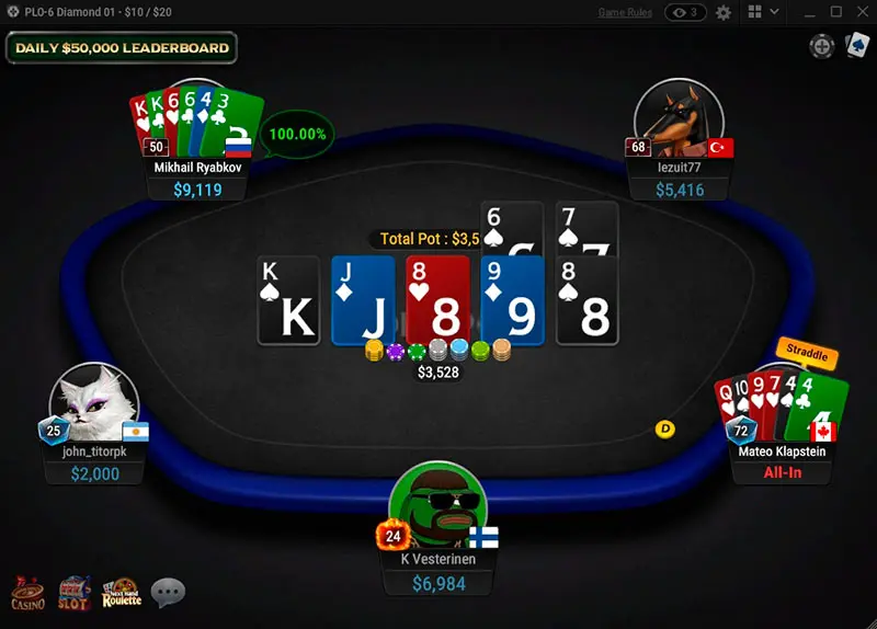 GgPoker PLO6 Table