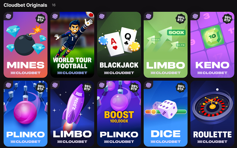 Cloudbet Casino Originals