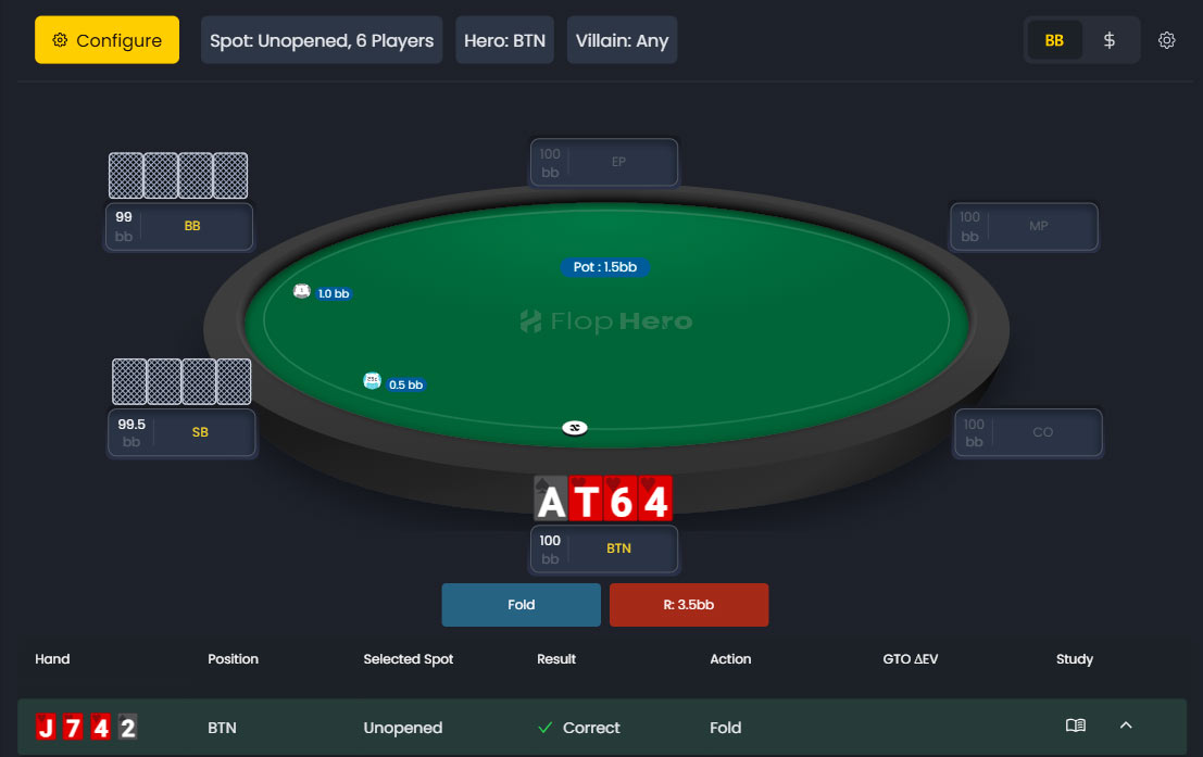 Flop Hero Trainer View