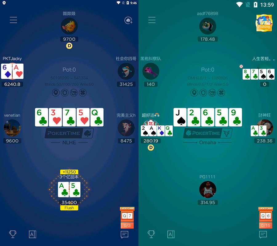 Poker Time Table Holdem and Omaha Es