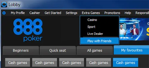 888 Poker создание приватного стола 1