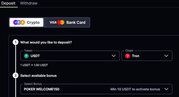 Bono de Selección de CoinPoker en el Primer Depósito