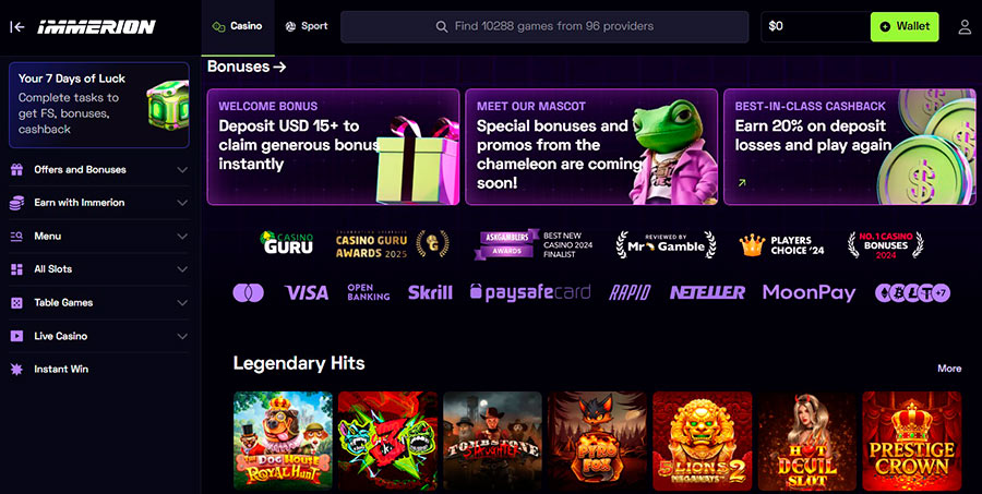 Immerion Casino User Experience and Interface