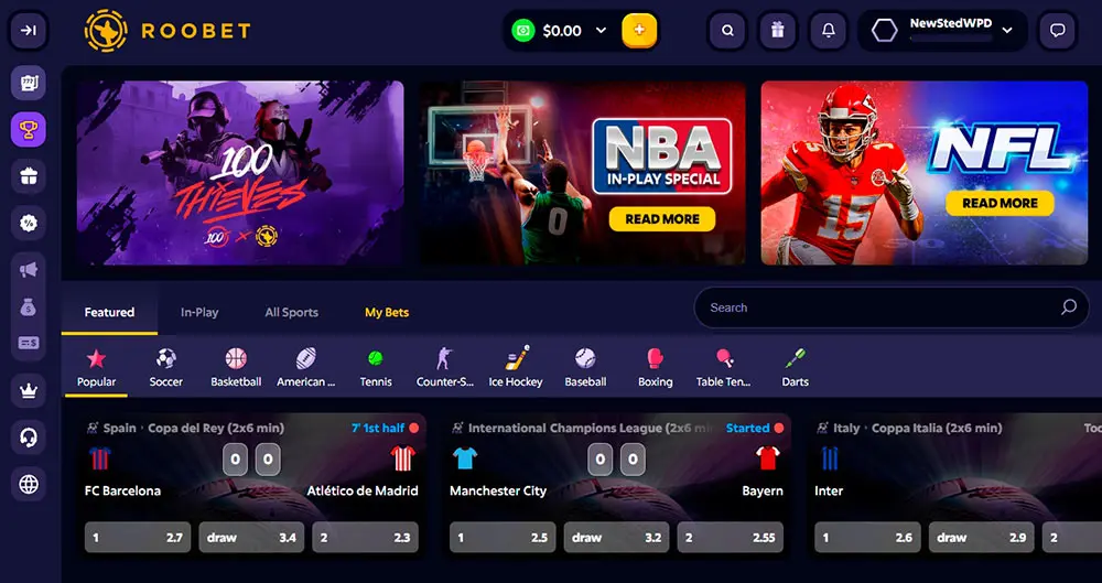 Roobet Casino Sportsbook