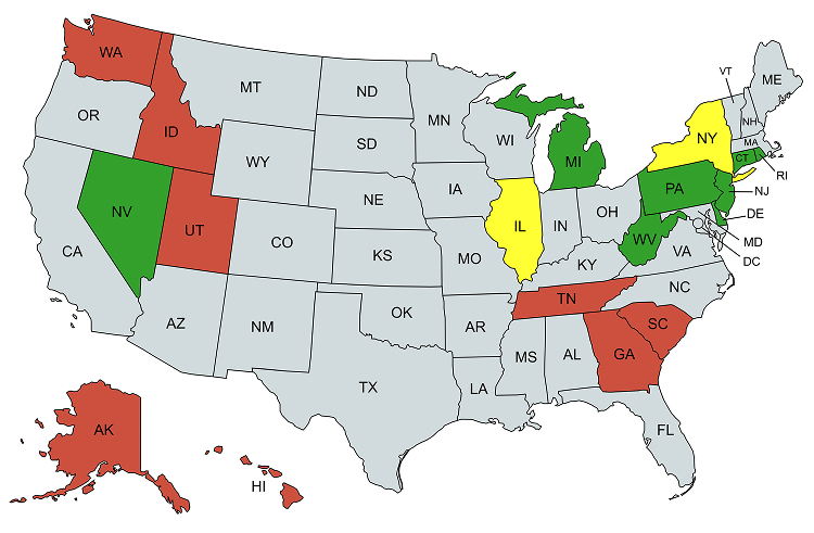 Online Poker Us Legislation Map