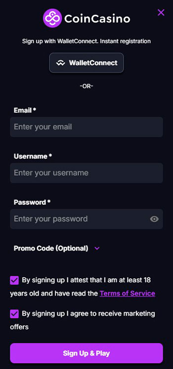 How to Sign up at Coin Casino