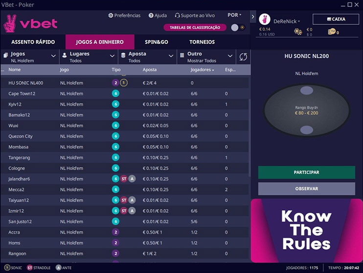 Vbetpoker Lobby Cash Tables New Pt