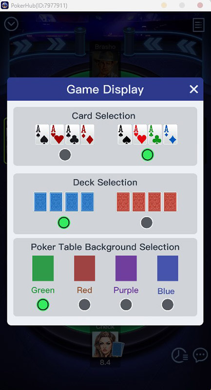 Pokerhub Table Options