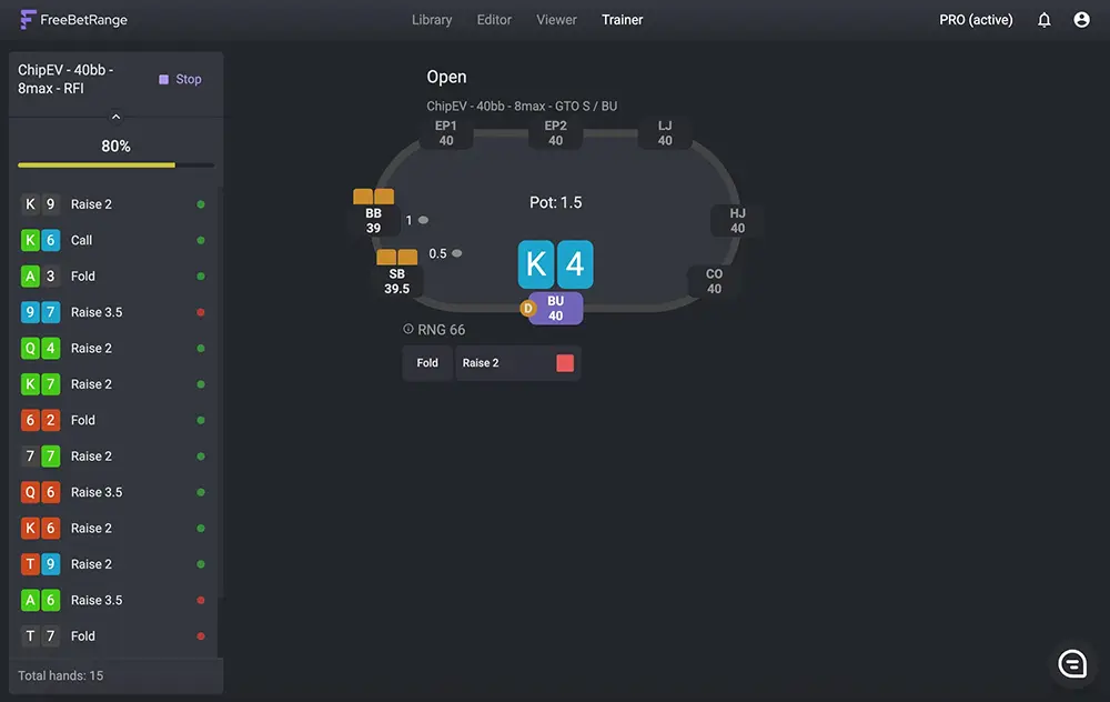 Free Bet Range Trainer