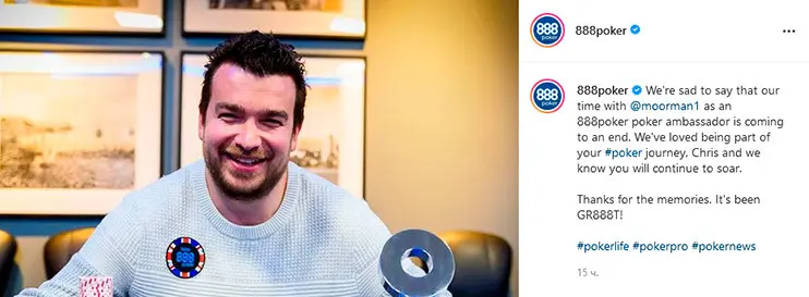 888Poker sobre la partida de Chris Moorman